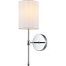 Бра LUMION LATTI 6589/1W CLASSI LN24 E14 1*40W 220V хром/белый, металл/текстиль