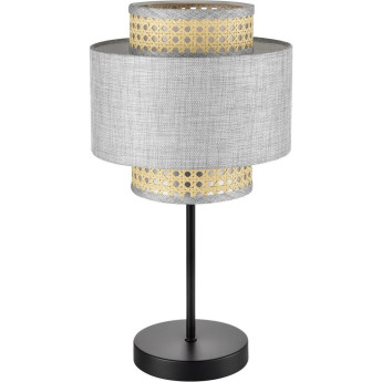 Настольная лампа LUMION LAUNA 8043/1T MODERNI LN25 Е27 1*60W 220V черный/серый/бежевый, металл/текстиль/ротанг