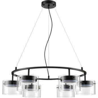 Подвесная люстра LUMION NATALINA 8232/6 COMFI LN25 193 LED GX70 6*10W 220V черный/прозрачный, металл/стекло
