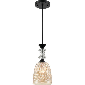 Подвесной светильник LUMION ELENIKA 8056/1А SUSPENTIONI LN24E27 1*60W 220V черный/амбер металл/стекло