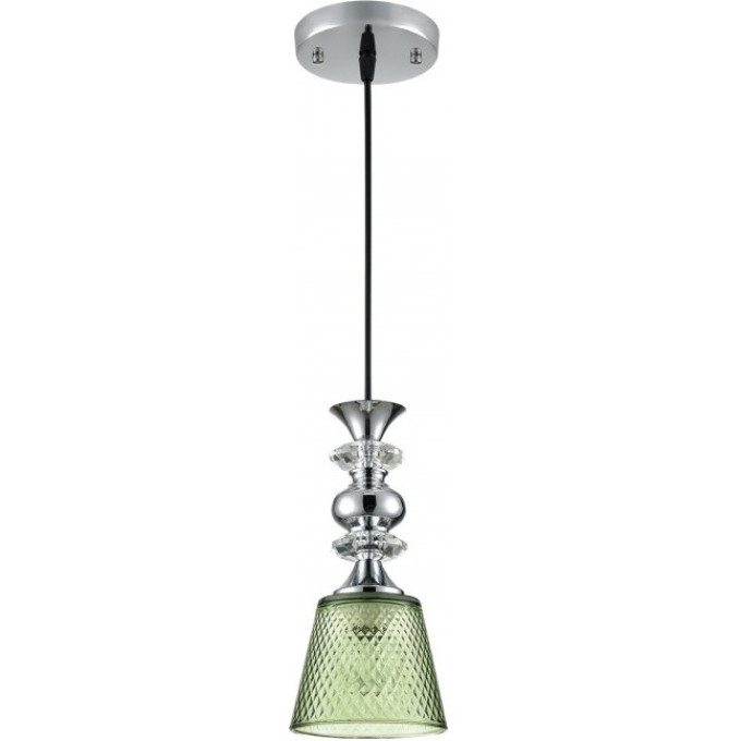 Подвесной светильник LUMION MANOLA 8047/1А SUSPENTIONI LN24 E27 1*60W 220V хром/зеленый металл/стекло 8047/1A